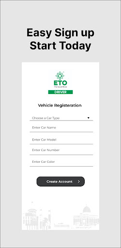 Android application ETO RIDE DRIVER screenshort