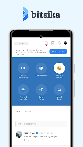 Bitsika: USDT Visa Cards / P2P Screen 2