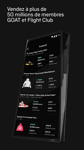 Android application alias : vendez vos sneakers screenshort