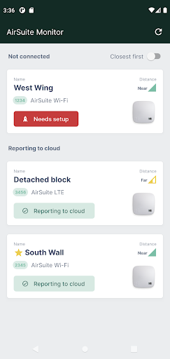 Android application AirSuite Monitor screenshort