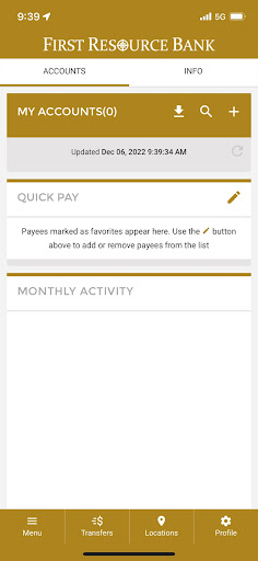 First Resource Bank Screen 2