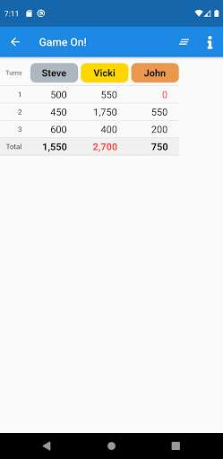 Android application ScoreKeeper screenshort