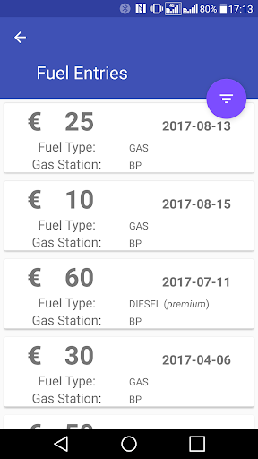 Fuel Tracking Screen 3