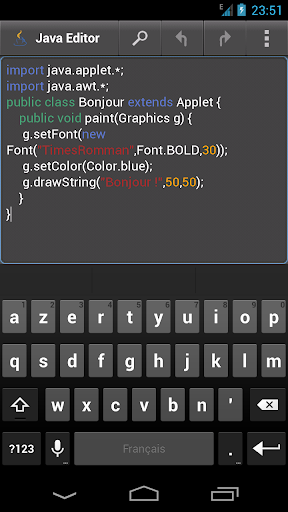 Android application Java Editor screenshort