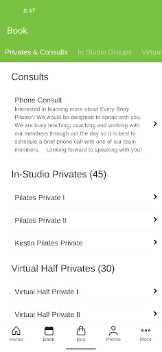Every Body Pilates Screen 2