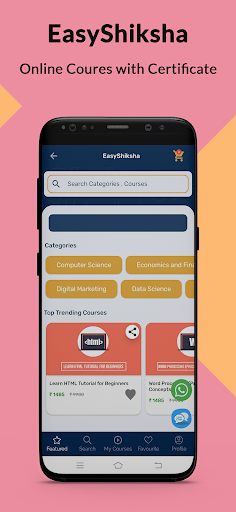 Certified Courses & Internship Screen 2