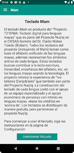 Android application Teclado Mam screenshort