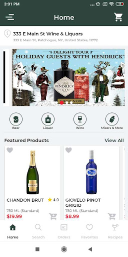 Android application 333 East Main Street Wines & L screenshort