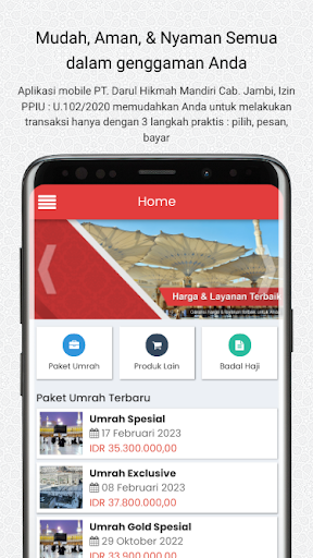 Android application Rindu Haji Umrah DHM Travel screenshort