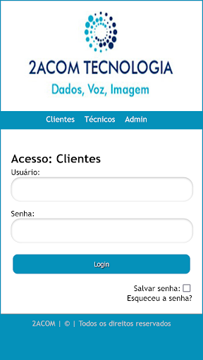Android application 2ACOM Tecnologia screenshort