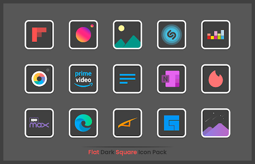 Screenshot of Flat Dark Square - Icon Pack