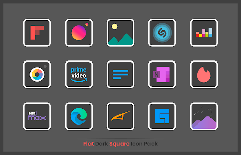 Flat Dark Square – Icon Pack 3.3 Apk 2