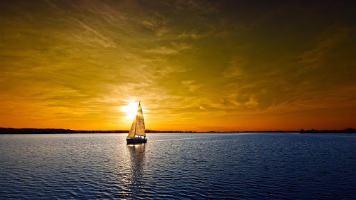 Sailboat. Super Wallpaper