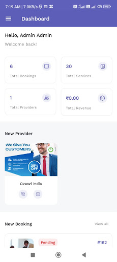 Ozasvi Admin Screen 2