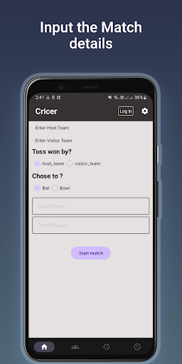 Android application Cricer - Cricket Scoring app screenshort