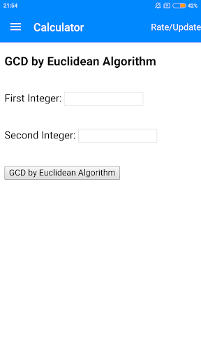 Android application Euclidean Algorithm : GCD and screenshort