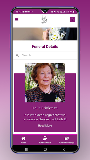 Griffith Funeral Services Screen 2