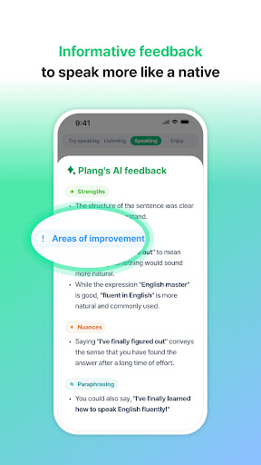 Screenshot of Plang: AI English Speaking