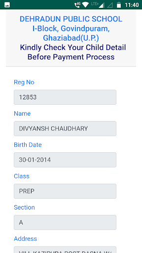SARAL SCHOOL ERP PARENT APP Screen 2