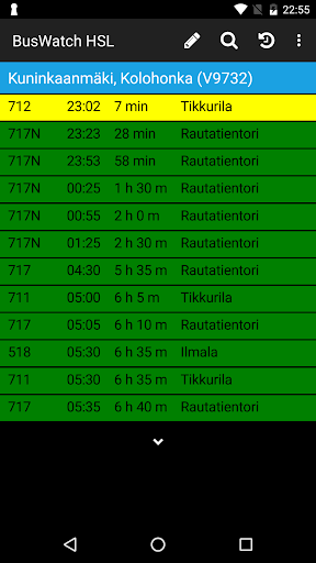 Android application BusWatch HSL screenshort