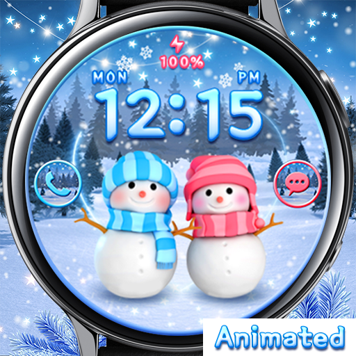 Cute Snowman Couple_Watchface logo