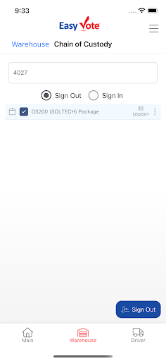EasyVote Inventory Screen 3
