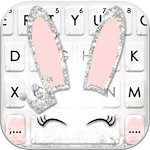 Cover Image of Descargar Tema de teclado Silver Glitter Bunny 3.0 APK