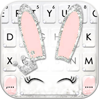 Тема для клавиатуры Silver Glitter Bunny