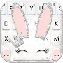 Silver Glitter Bunny Keyboard 