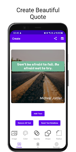 Android application Quotely AI: Quote Creater screenshort