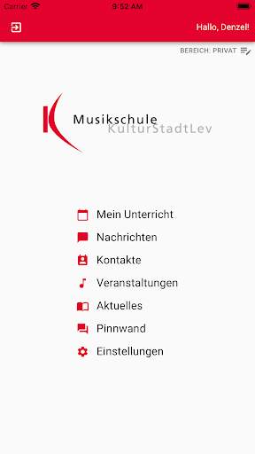 Android application Musikschule Stadt Leverkusen screenshort