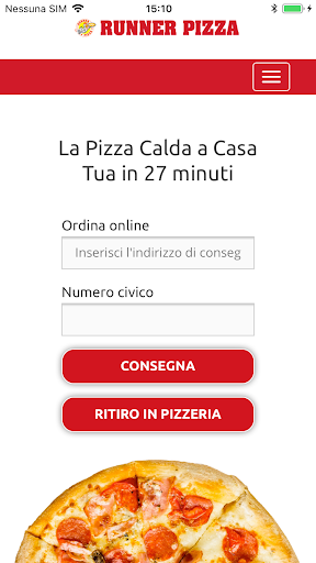 Android application Runner Pizza | pizza a domicil screenshort