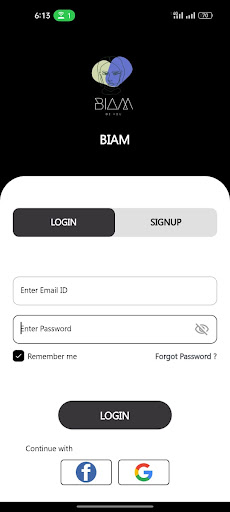Android application BIAM screenshort