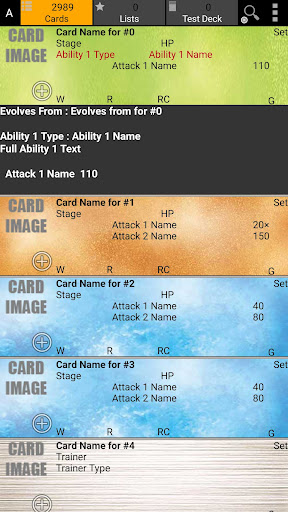 Android application Database for PK Cards screenshort