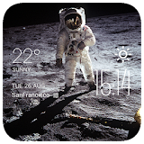 Astronaut weather widget/clock icon