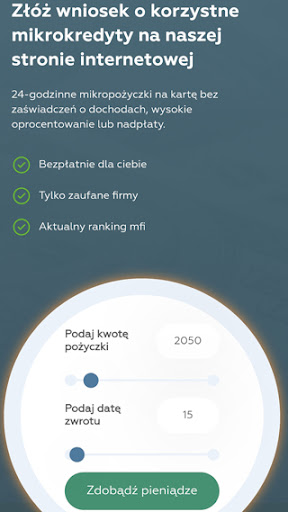 Android application Szybkie Pożyczki Ranking screenshort