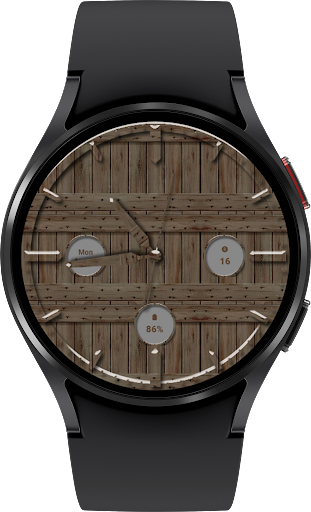 Android application Wood Analogue Watch Face screenshort