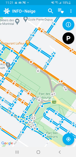 Android application INFO-Neige MTL screenshort