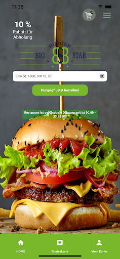 Android application Big Star Burger screenshort