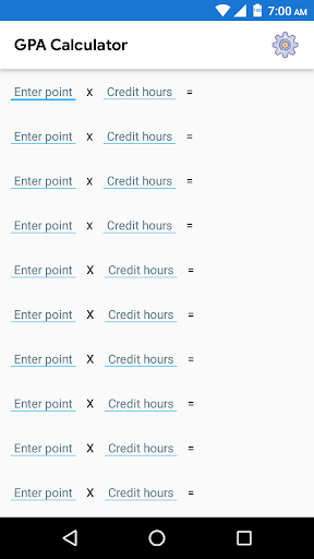 Android application GPA Calculator screenshort