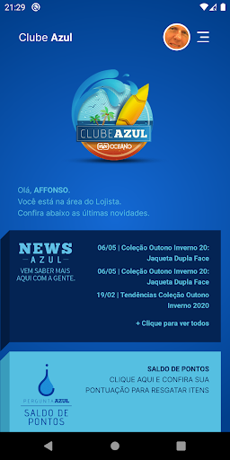 Clube Azul Oceano Screen 2