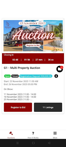 Android application Sibanyoni Auctions screenshort