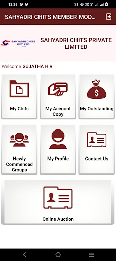 SAHYADRI CHITS MEMBER MODULE Screen 2