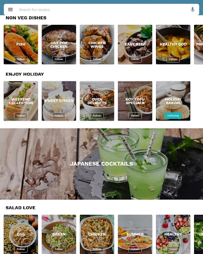 Screenshot of Japanese food recipes