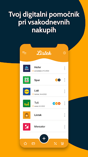 Android application Listek screenshort