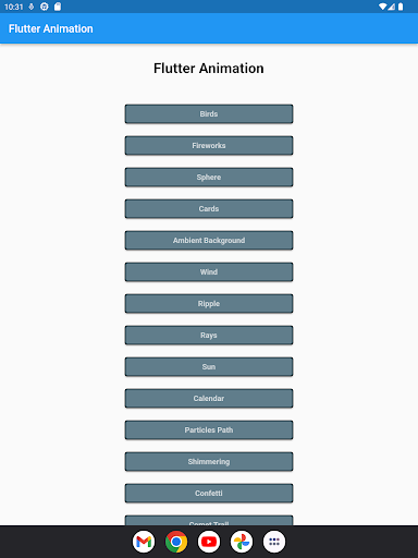 Android application Flutter Animation screenshort