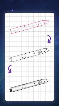ロケットを段階的に描く方法のおすすめ画像5