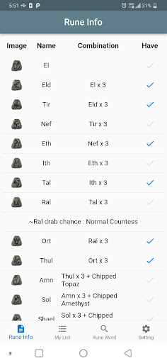 Android application Diablo2 Runeword - resurrected screenshort
