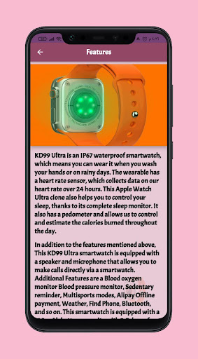 Android application bw8 ultra smartwatch guide screenshort