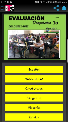 Android application 1°DIAGNÓSTICO TELESECUNDARIA screenshort